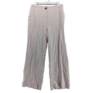 Ann Taylor Dress Pants 8 Light Pink Straight Wide Leg‎ High Rise Trousers Office